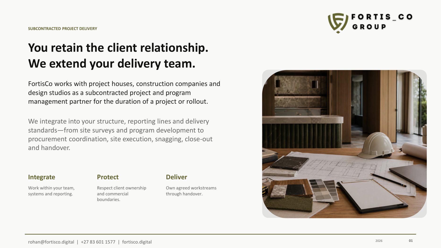 FortisCo Partnership Delivery two-pager preview