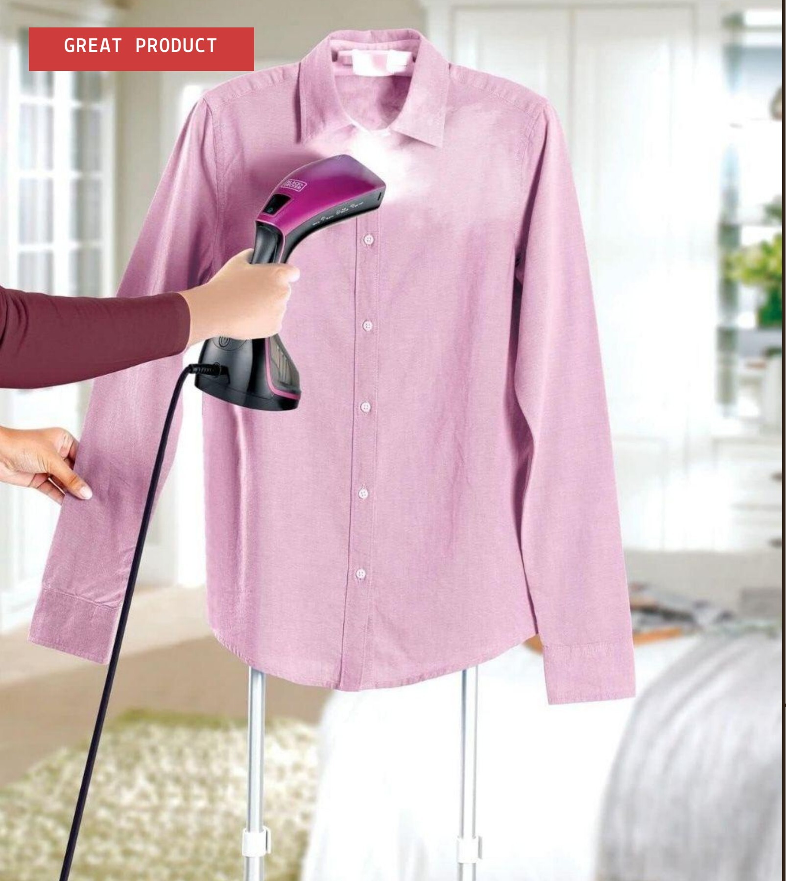Black+Decker HSTD1600-B5 – 1600W Digital Handheld Garment Steamer