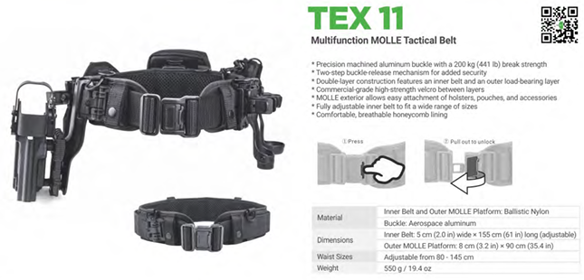 NEXTORCH TEX 11 – Multifunction MOLLE Tactical Belt